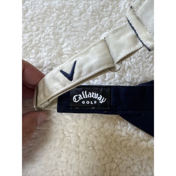 Callaway Golf Distressed Sun Visor Strapback Adjustable Hat Cap Men Beige Blue - Picture 2 of 3